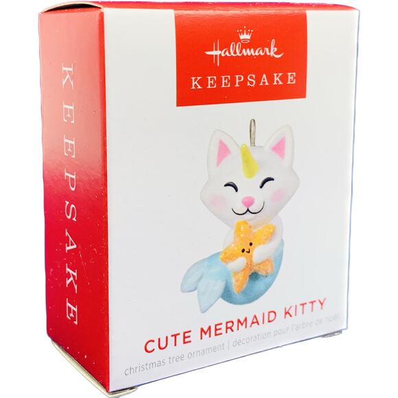 Hallmark CUTE MERMAID KITTY Miniature Keepsake Ornament 2022 - Picture 1 of 7